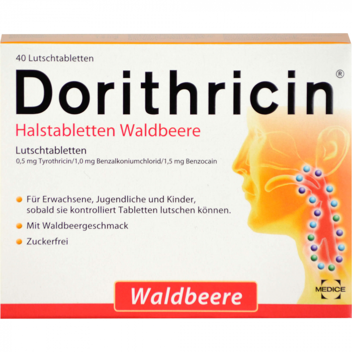 DORITHRICIN Halstabletten Waldbeere 40 St