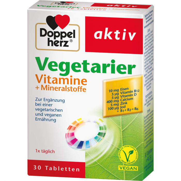 DOPPELHERZ Vegetarier Vitamine+Mineralstoffe aktiv 30 St