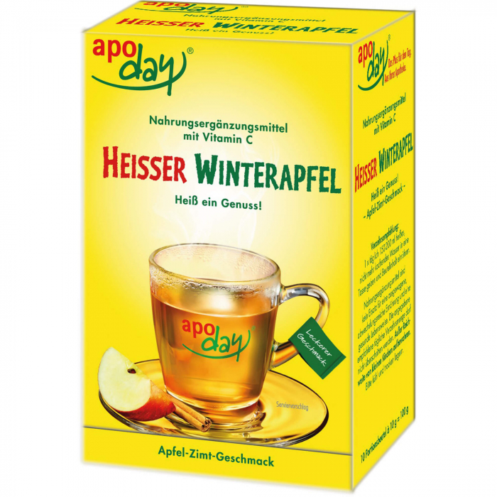 APODAY heißer Winterapfel Vitamin C Pulver 10X10 g
