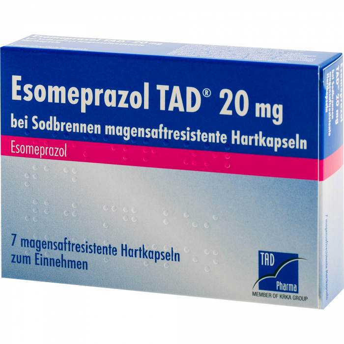 ESOMEPRAZOL TAD 20 mg bei Sodbrennen msr.Hartkaps. 7 St