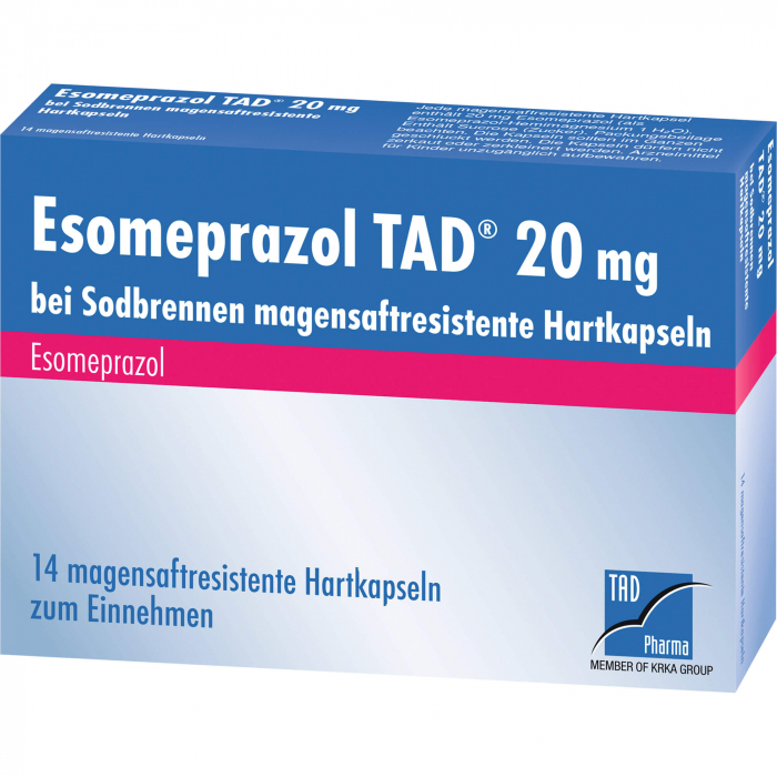 ESOMEPRAZOL TAD 20 mg bei Sodbrennen msr.Hartkaps. 14 St