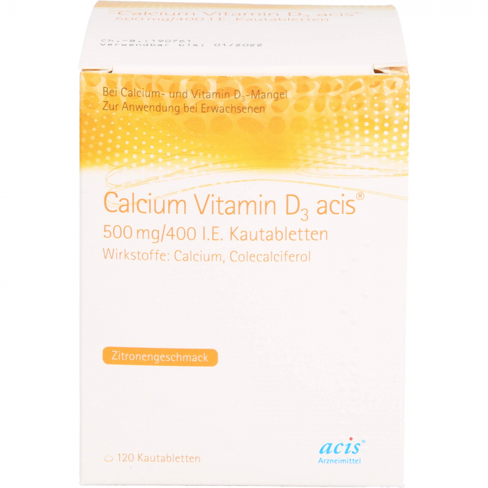 CALCIUM VITAMIN D3 acis 500 mg/400 I.E. Kautabl. 120 St