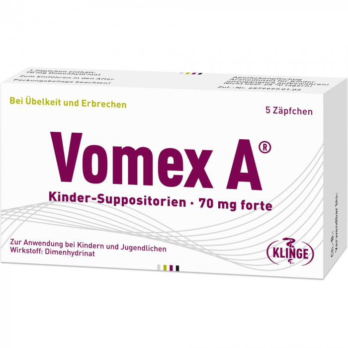 VOMEX A Kinder-Suppositorien 70 mg forte 5 St