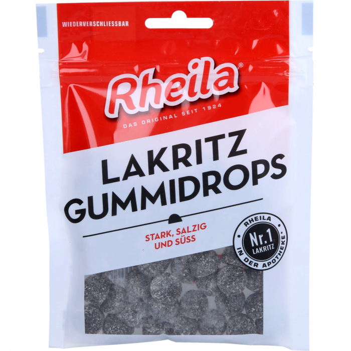 RHEILA Lakritz Gummidrops mit Zucker 90 g