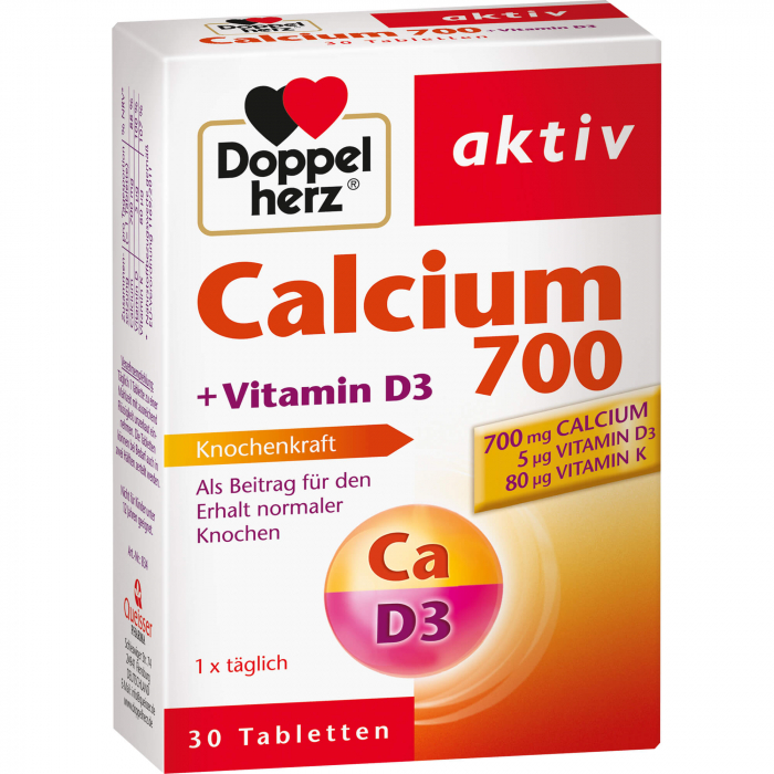 DOPPELHERZ Calcium 700+Vitamin D3 Tabletten 30 St