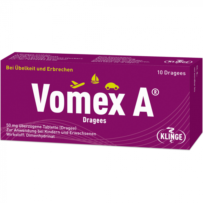 VOMEX A Dragees 50 mg überzogene Tabletten 10 St