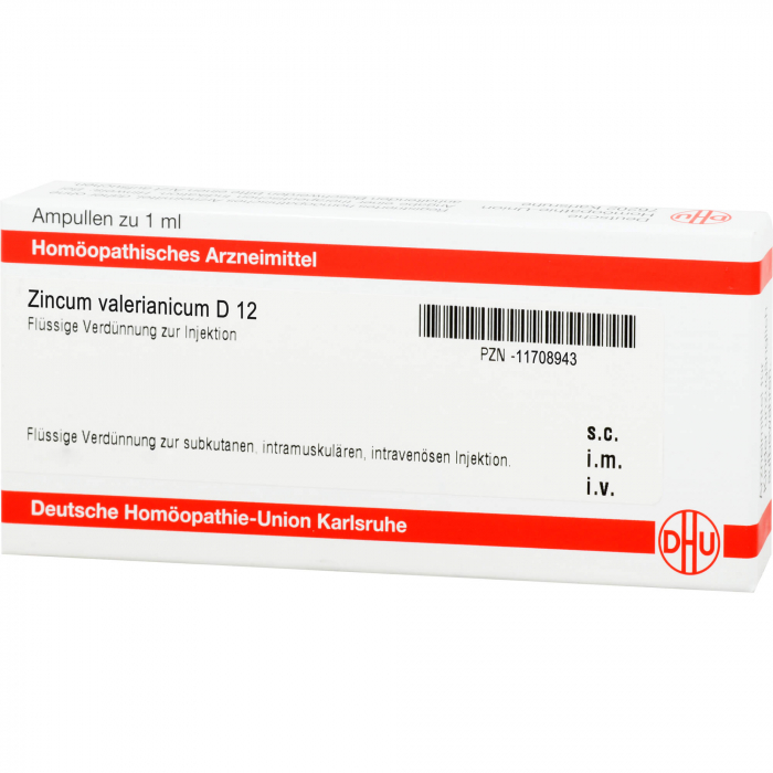 ZINCUM VALERIANICUM D 12 Ampullen 8X1 ml