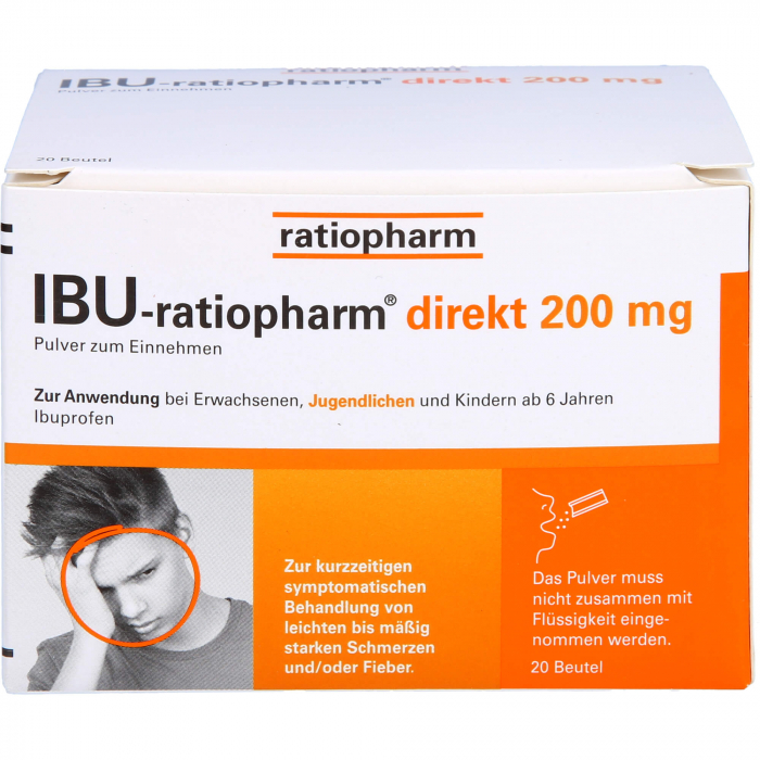 IBU-RATIOPHARM direkt 200 mg Pulver zum Einnehmen 20 St