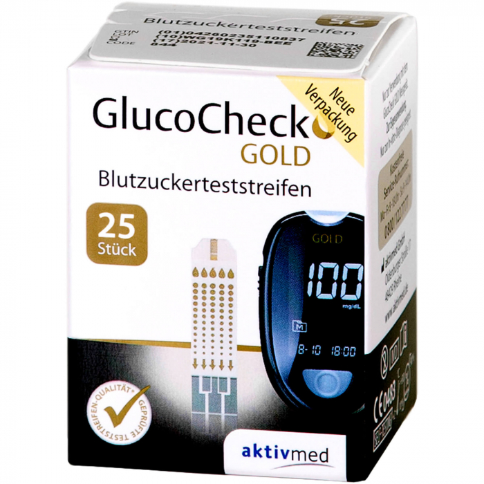 GLUCOCHECK GOLD Blutzuckerteststreifen 25 St