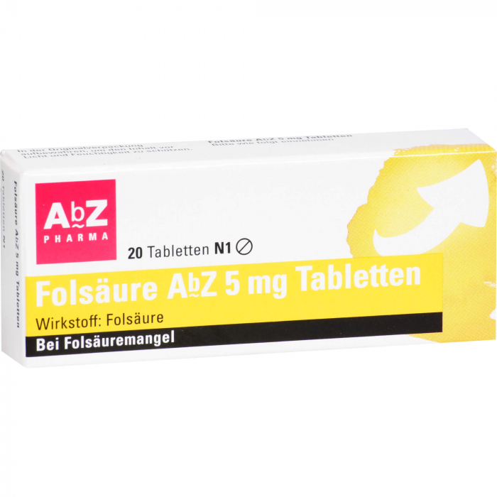 FOLSÄURE AbZ 5 mg Tabletten 20 St