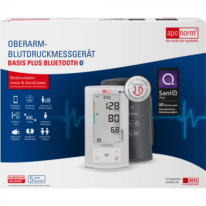 APONORM Blutdruckmessgerät Basis Plus BlueTooth OA 1 St