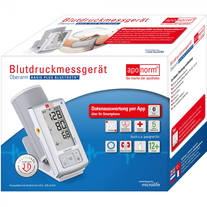 APONORM Blutdruckmessgerät Basis Plus BlueTooth OA 1 St