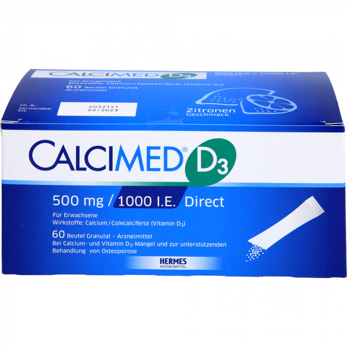 CALCIMED D3 500 mg/1000 I.E. Direct Granulat 60 St