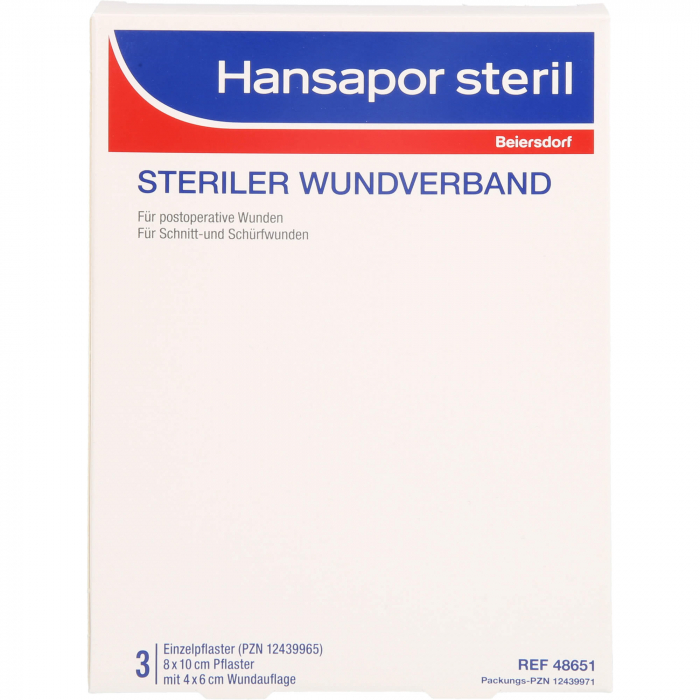 HANSAPOR steril Wundverband 8x10 cm 3 St