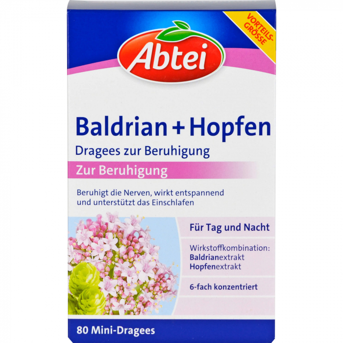 ABTEI Baldrian+Hopfen Dragees zur Beruhigung 80 St