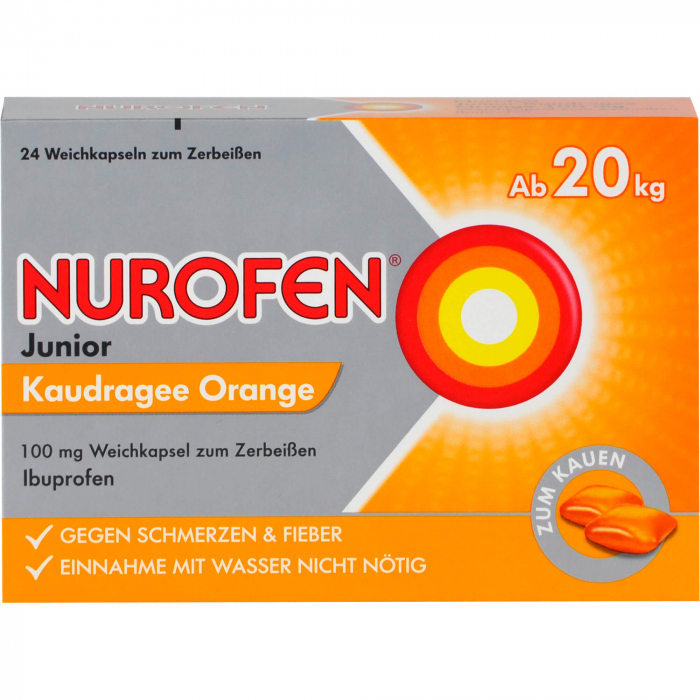 NUROFEN Junior Kaudragee Orange 100 mg 24 St