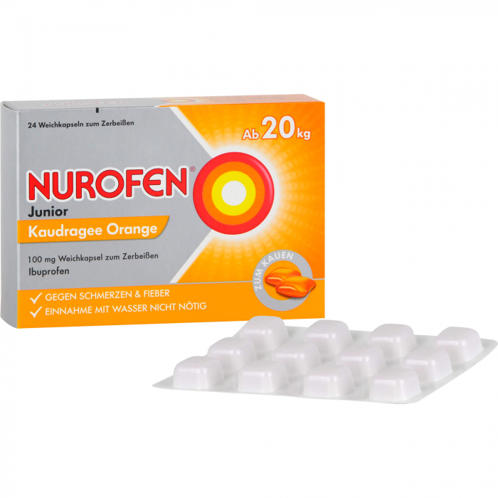 NUROFEN Junior Kaudragee Orange 100 mg 24 St