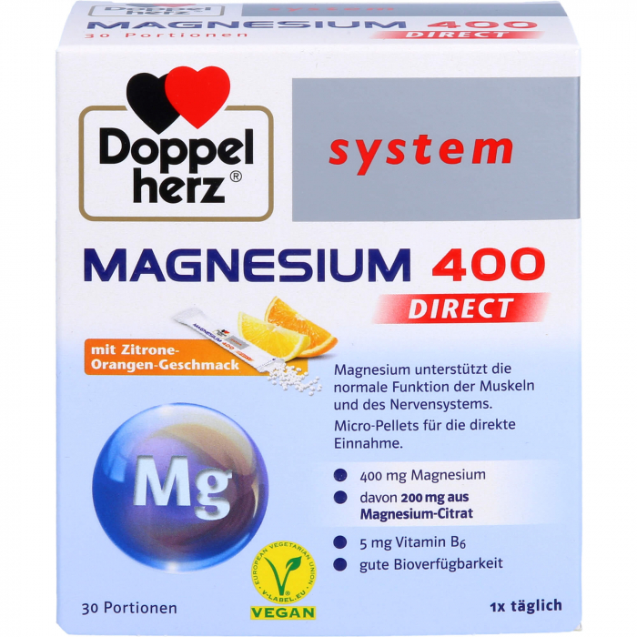 DOPPELHERZ Magnesium 400 DIRECT system Pellets 30 St