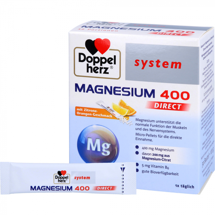 DOPPELHERZ Magnesium 400 DIRECT system Pellets 30 St