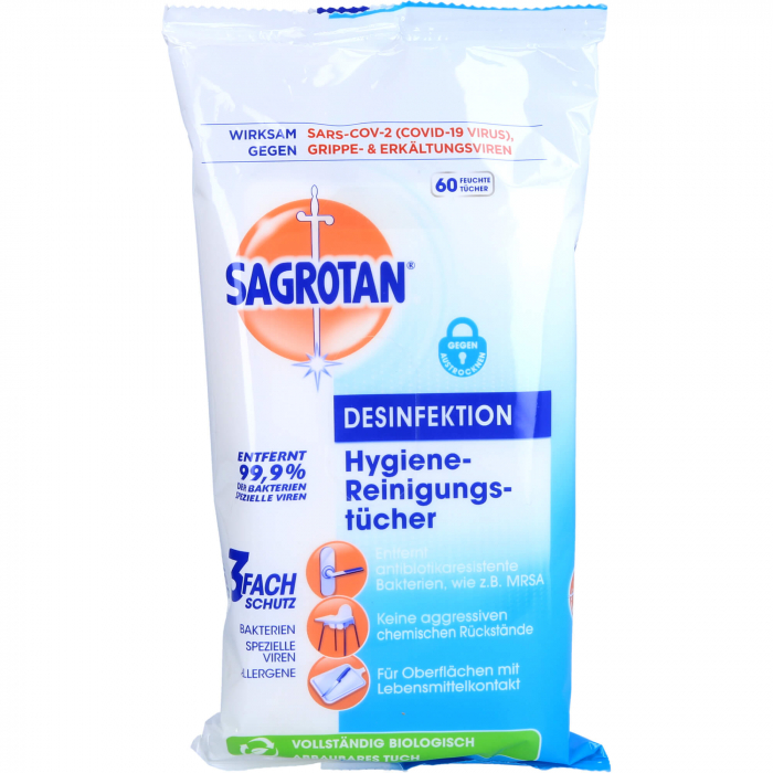 SAGROTAN Hygiene-Reinigungstücher 60 St