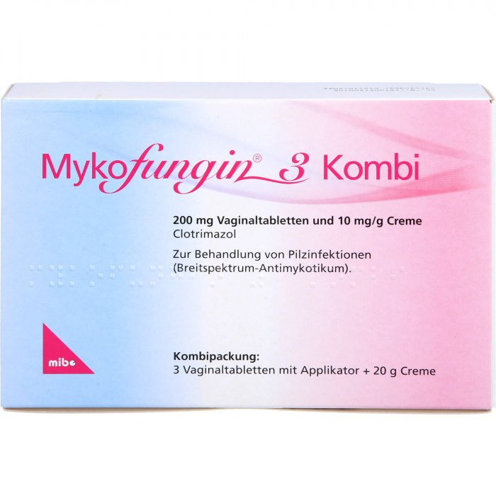 MYKOFUNGIN 3 Kombi 200 mg Vaginaltab.+10 mg/g Cre. 1 St