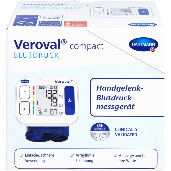 VEROVAL compact Handgelenk-Blutdruckmessgerät 1 St