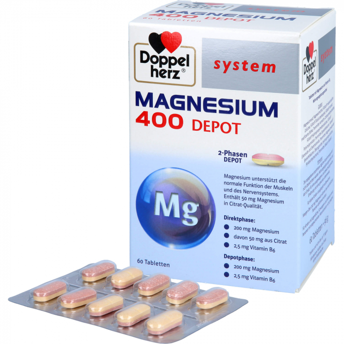 DOPPELHERZ Magnesium 400 Depot system Tabletten 60 St