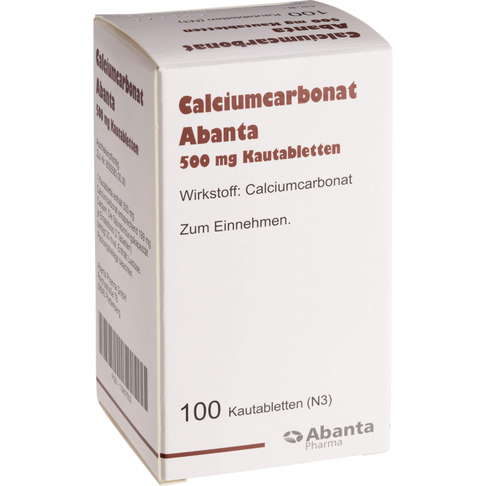 CALCIUMCARBONAT ABANTA 500 mg Kautabletten 100 St
