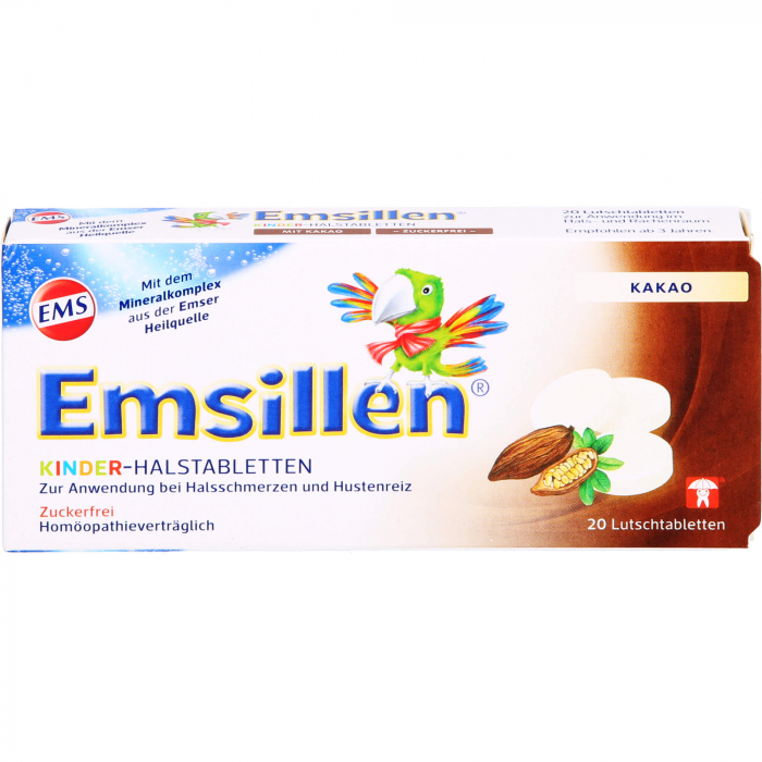 EMSILLEN Kinder-Halstabletten Kakao 20 St