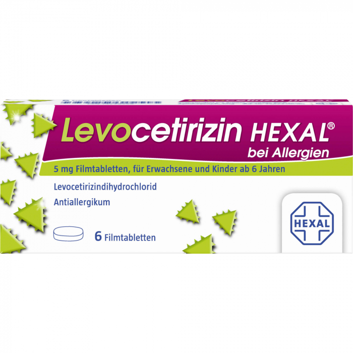 LEVOCETIRIZIN HEXAL bei Allergien 5 mg Filmtabl. 6 St