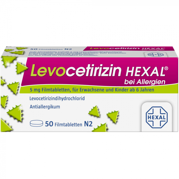 LEVOCETIRIZIN HEXAL bei Allergien 5 mg Filmtabl. 50 St