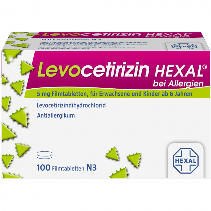 LEVOCETIRIZIN HEXAL bei Allergien 5 mg Filmtabl. 100 St