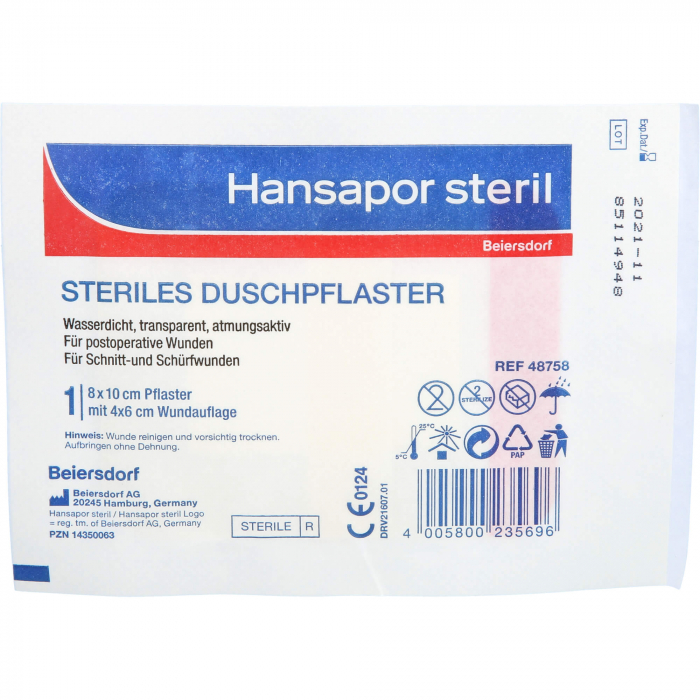 HANSAPOR steril Duschpflaster 8x10 cm 1 St
