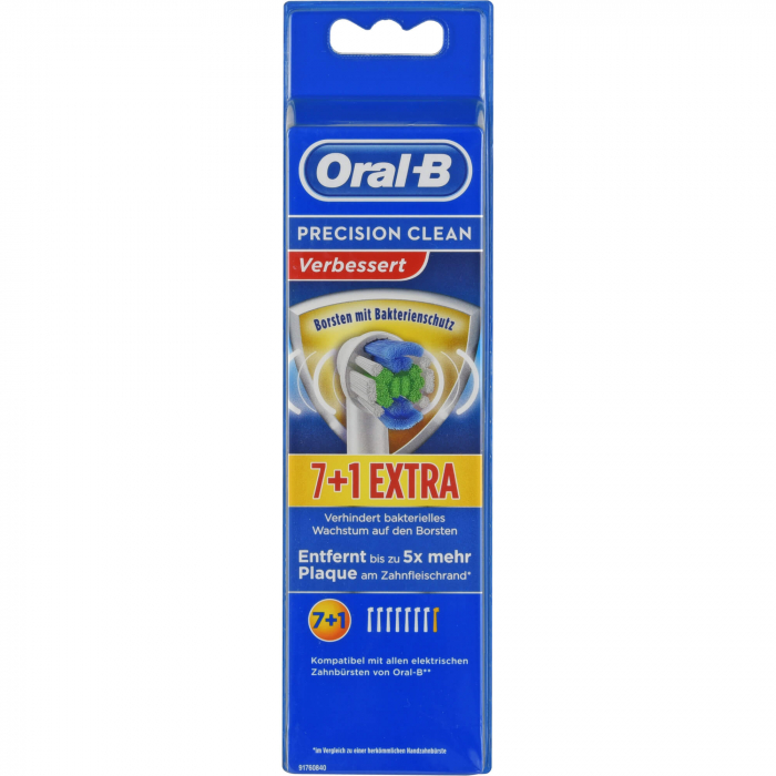 ORAL B Aufsteckbürsten Prec.Clean Bakteriensch.7+1 8 St