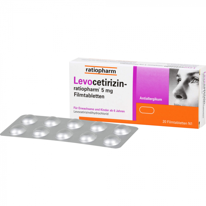 LEVOCETIRIZIN-ratiopharm 5 mg Filmtabletten 20 St