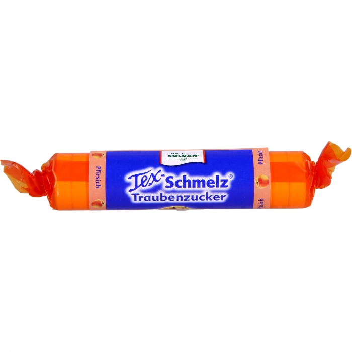 SOLDAN Tex Schmelz Traubenzucker Pfirsich Rolle 33 g