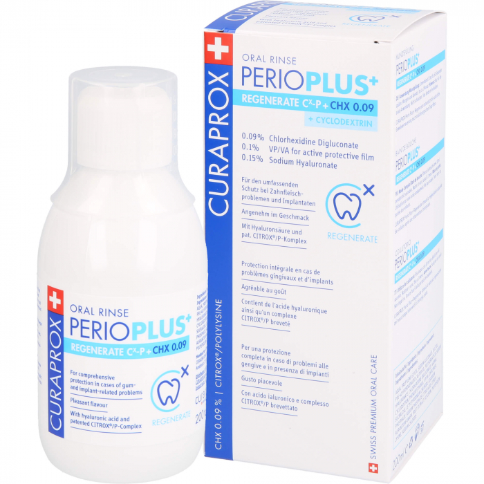 CURAPROX perio Plus+ Regenerate Mundspül.CHX 0,09% 200 ml