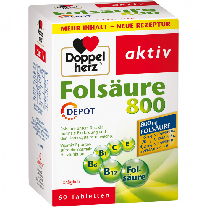 DOPPELHERZ Folsäure 800 Depot Tabletten 60 St