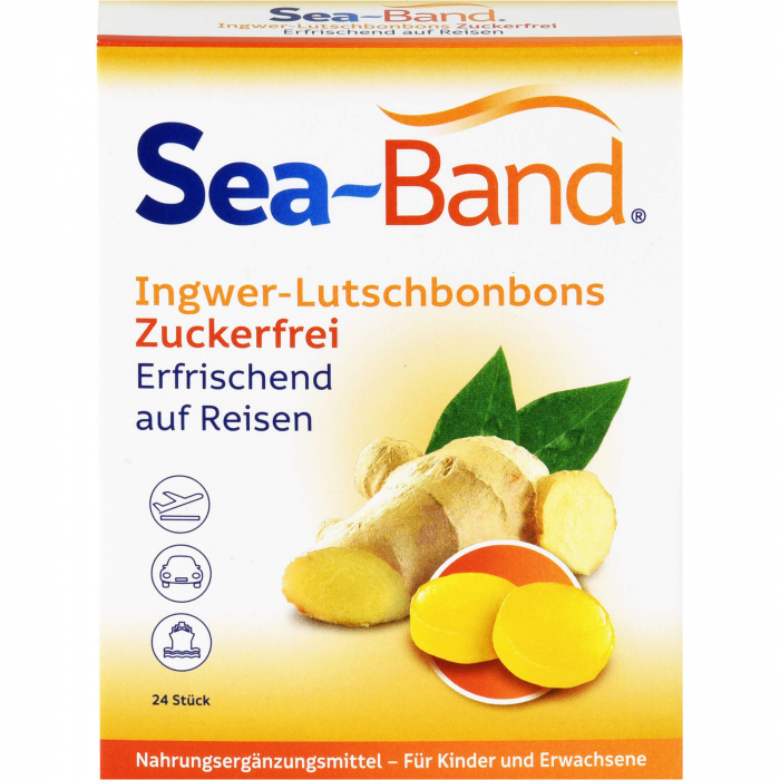 SEA-BAND Ingwer-Lutschbonbons zuckerfrei 24 St