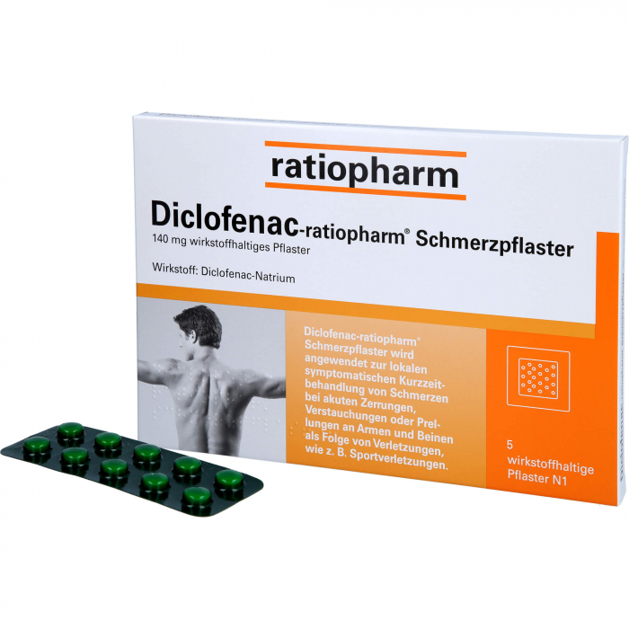 DICLOFENAC-ratiopharm Schmerzpflaster 5 St