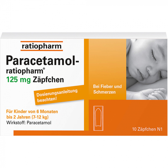 PARACETAMOL-ratiopharm 125 mg Zäpfchen 10 St