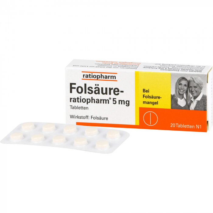 FOLSÄURE-RATIOPHARM 5 mg Tabletten 20 St