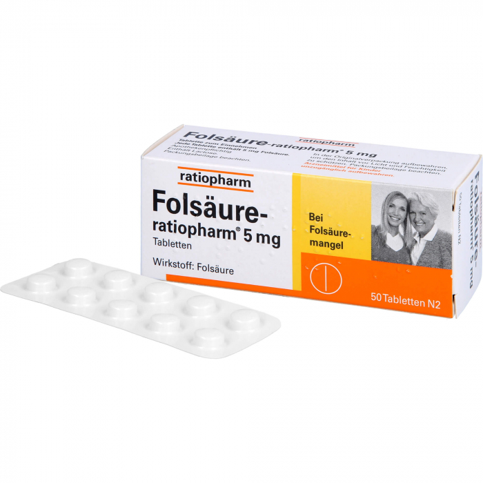 FOLSÄURE-RATIOPHARM 5 mg Tabletten 50 St
