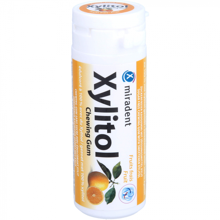 MIRADENT Xylitol Chewing Gum Frucht 30 St