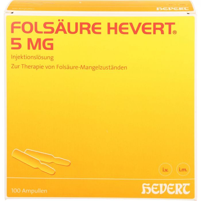 FOLSÄURE HEVERT 5 mg Ampullen 100 St