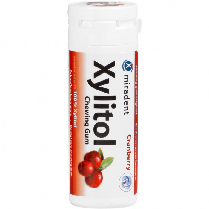 MIRADENT Xylitol Chewing Gum Cranberry 30 St