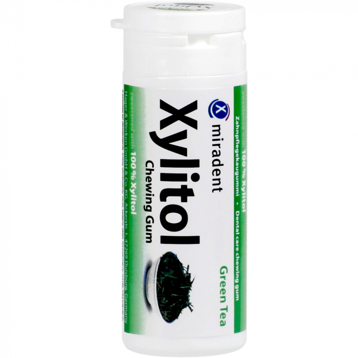 MIRADENT Xylitol Chewing Gum grüner Tee 30 St