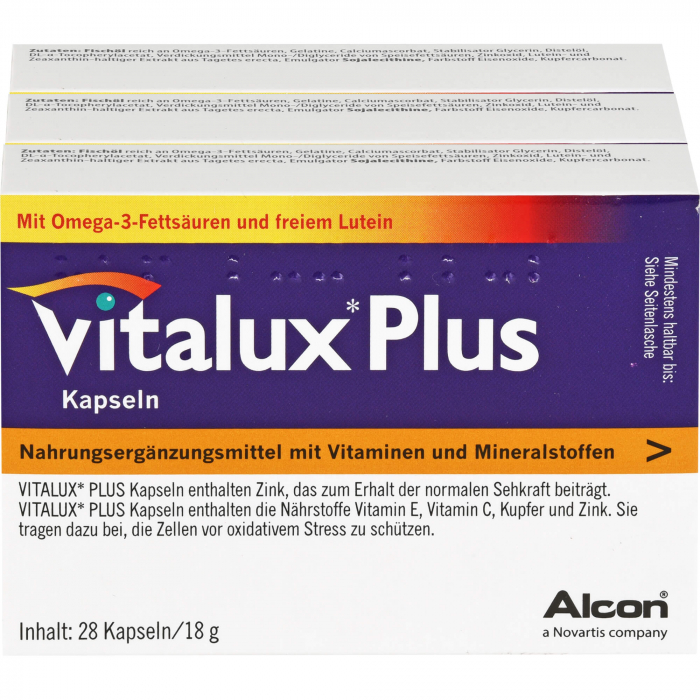 VITALUX Plus 10 mg Lutein Quartalspack. Kapseln 3X28 St
