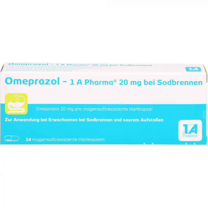 OMEPRAZOL-1A Pharma 20 mg bei Sodbrennen HKM 14 St