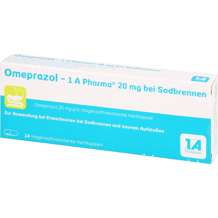 OMEPRAZOL-1A Pharma 20 mg bei Sodbrennen HKM 14 St